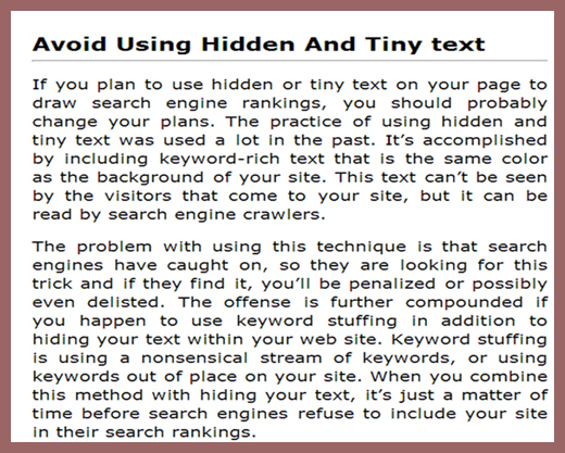 Tiny text / dot linking / tiny text linking| HTML text  