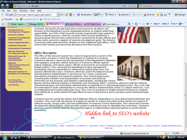 Government hidden link SEO Government hidden link
