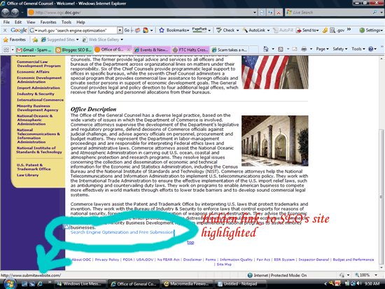 Government hidden link SEO Government hidden link
