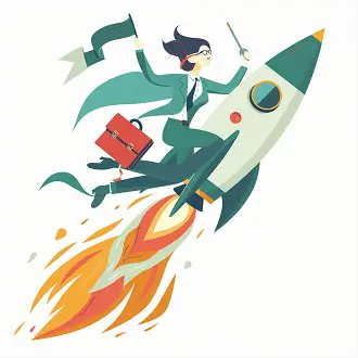 Illustration of web design and development process with team collaboration