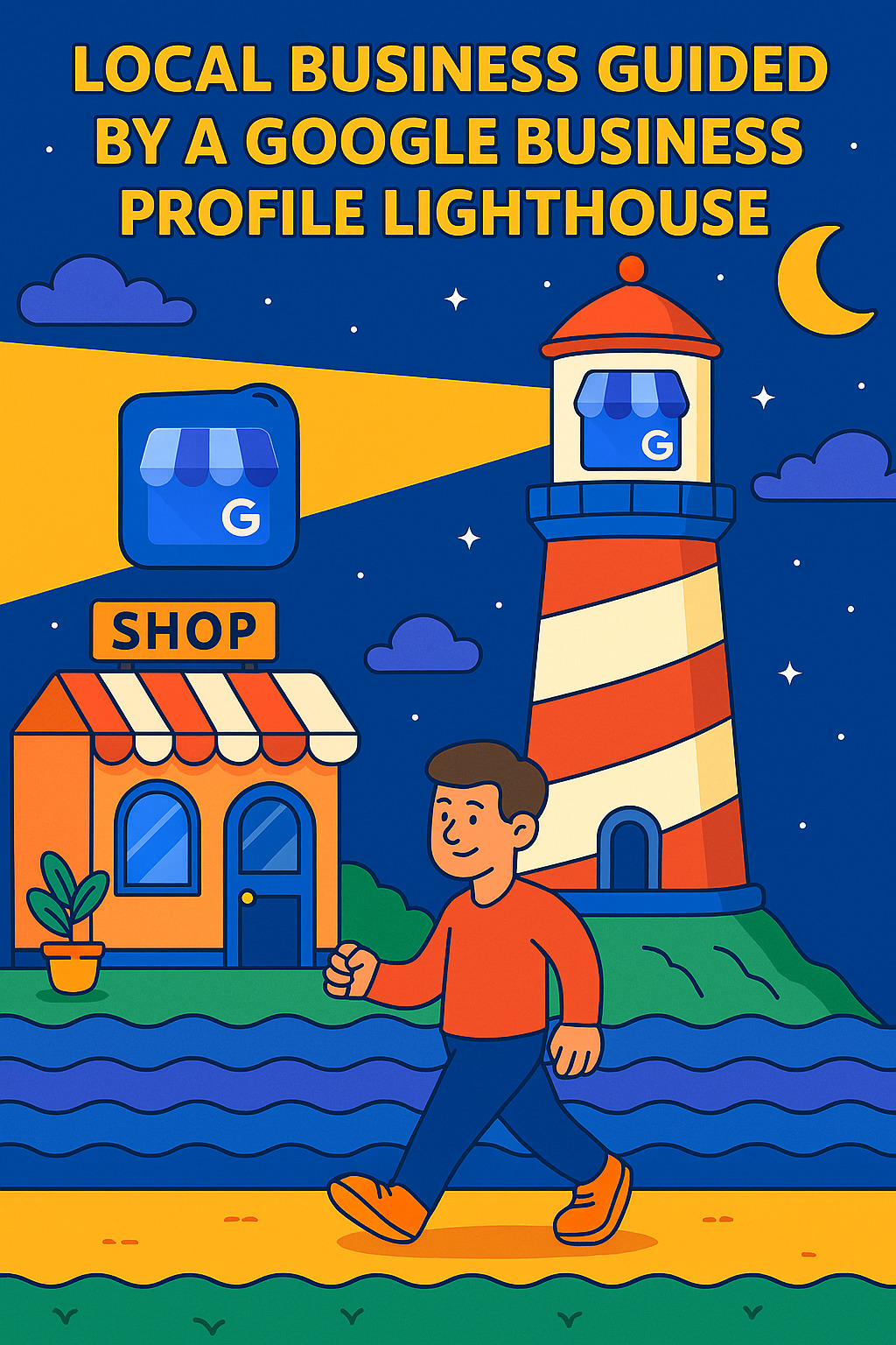 Local business guided by a Google Business Profile lighthouse