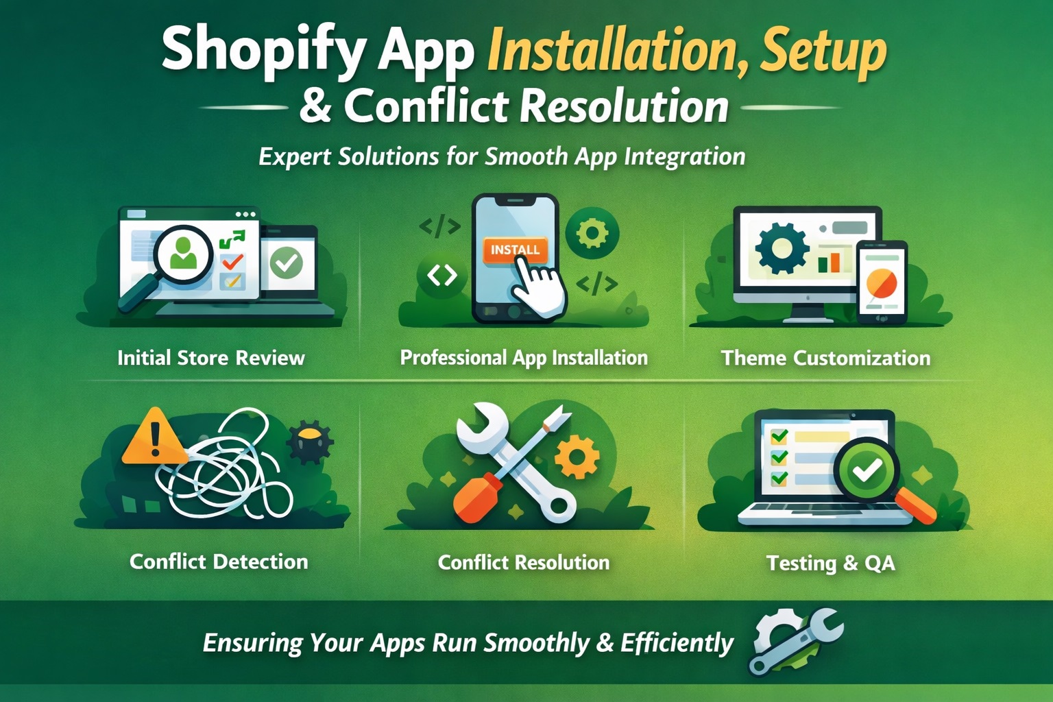 shopify app installation and conflict resolution service