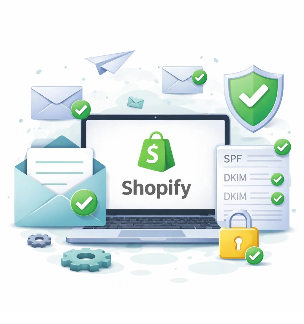 Shopify email deliverability optimization with SPF and DKIM setup