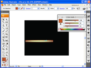 Match-stick-flaming-line-on-rectangle